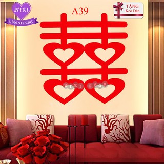 * CHỮ HỶ LỚN SANG TRỌNG -TẶNG KEO DÁN