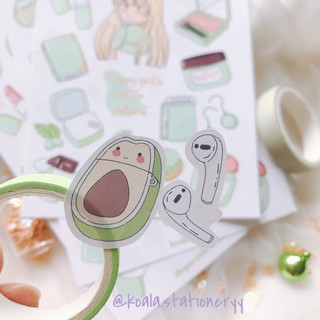 Bullet journal sticker - green girl