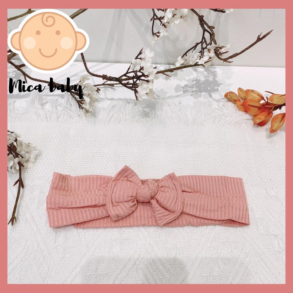 Băng đô thun gân co dãn đính nơ đáng yêu cho bé Mica Baby BD41