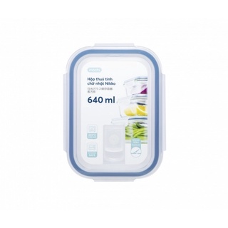 Hộp thủy tinh chữ nhật nikko 640ml