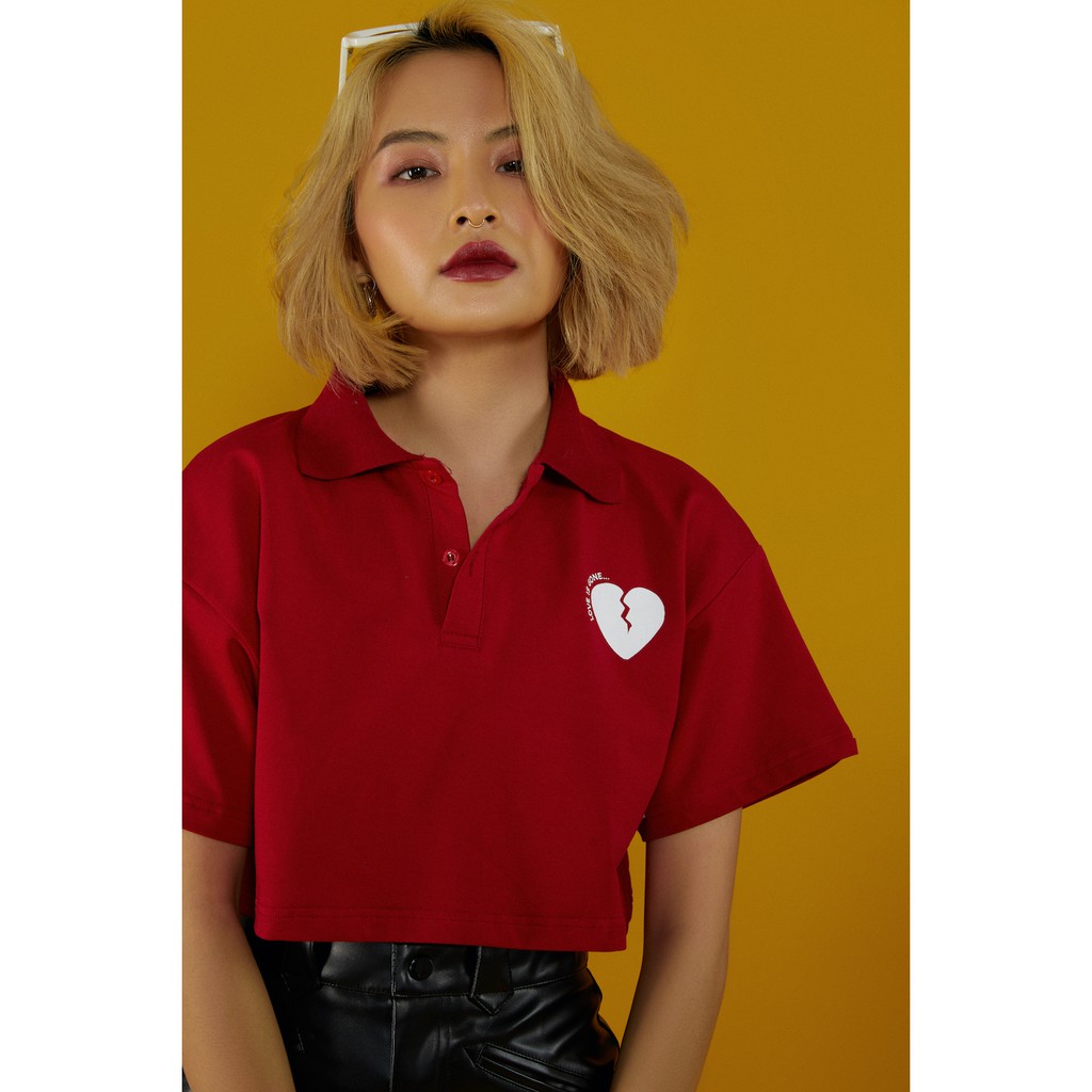 Áo polo croptop Love Is Gone đơn giản công sở BLMDE | WebRaoVat - webraovat.net.vn