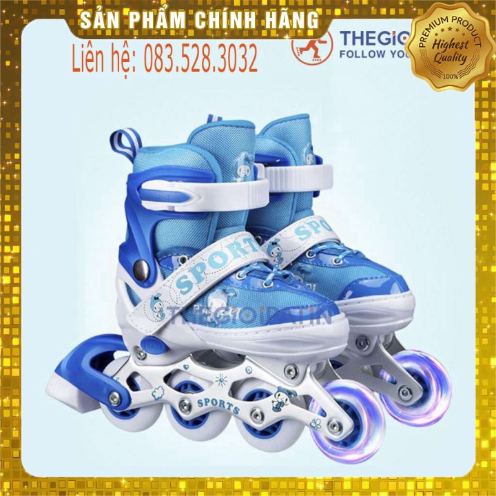 Giày patin trẻ em Papaison A1, giày patin trẻ em có bánh đèn phát sáng cao cấp