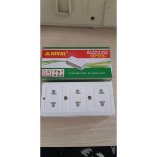 Ổ cắm điện Nival có màn che 3 cửa/4 cửa