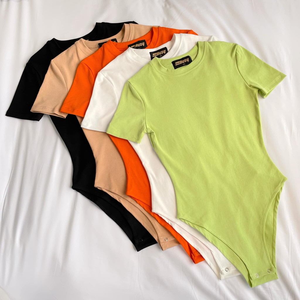 [Mã WABRH11 giảm 10% đơn 99K] Áo Ngắn Tay Cổ Bo Bodysuit Nữ Busy Thun Zip Co Giãn Ôm Sát NT6B | BigBuy360 - bigbuy360.vn