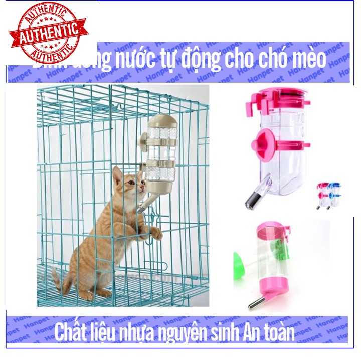 [Mã giảm giá] HN- Bình uống nước chó mèo tự động dạng treo chuồng lồng bình bi cho thú cưng ngậm