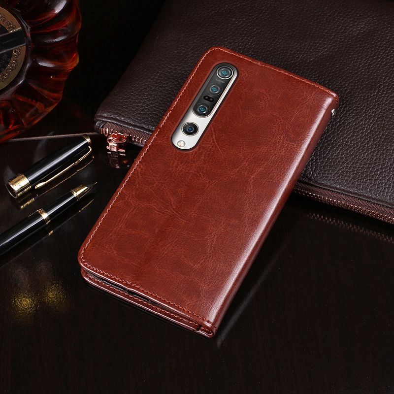 Bao da điện thoại PU dạng ví nắp gập từ tính bảo vệ cho XIAOMI MI 10 PRO