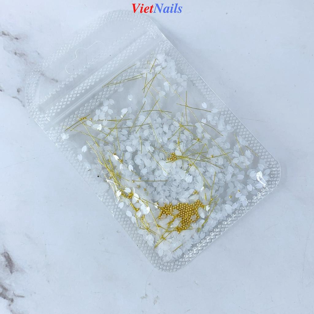 Cánh Hoa Ẩn Nail Trang Trí Móng – Hoa Trắng Trang Trí Ẩn Nail