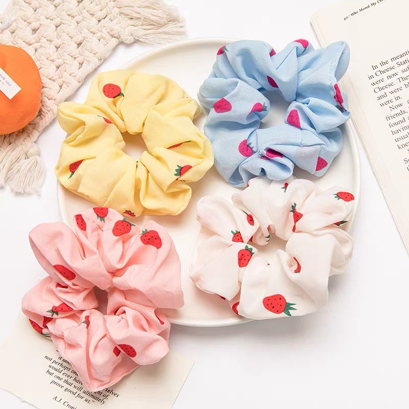 Dây buộc tóc, cột tóc scrunchies màu sắc dễ thương