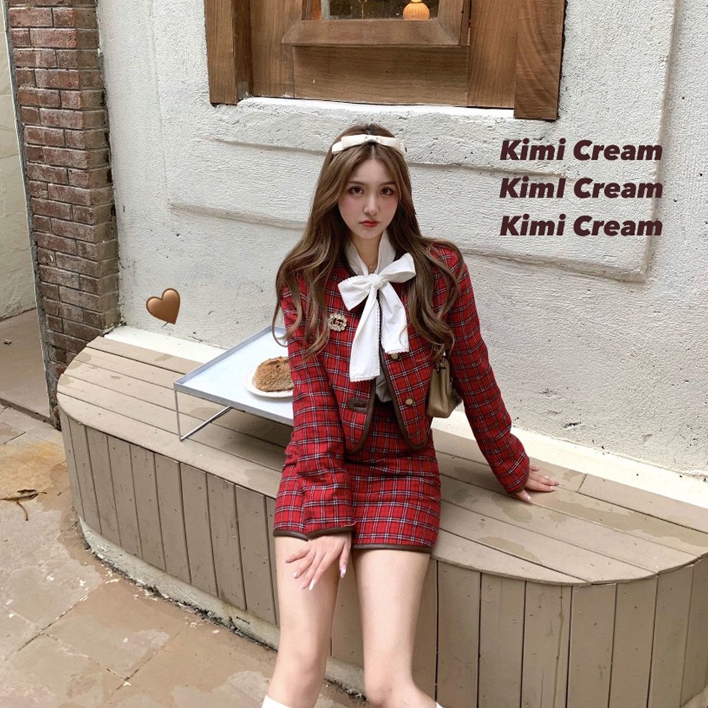 Set áo khoác tay dài họa tiết caro + chân váy ngắn thời trang nữ
 | BigBuy360 - bigbuy360.vn