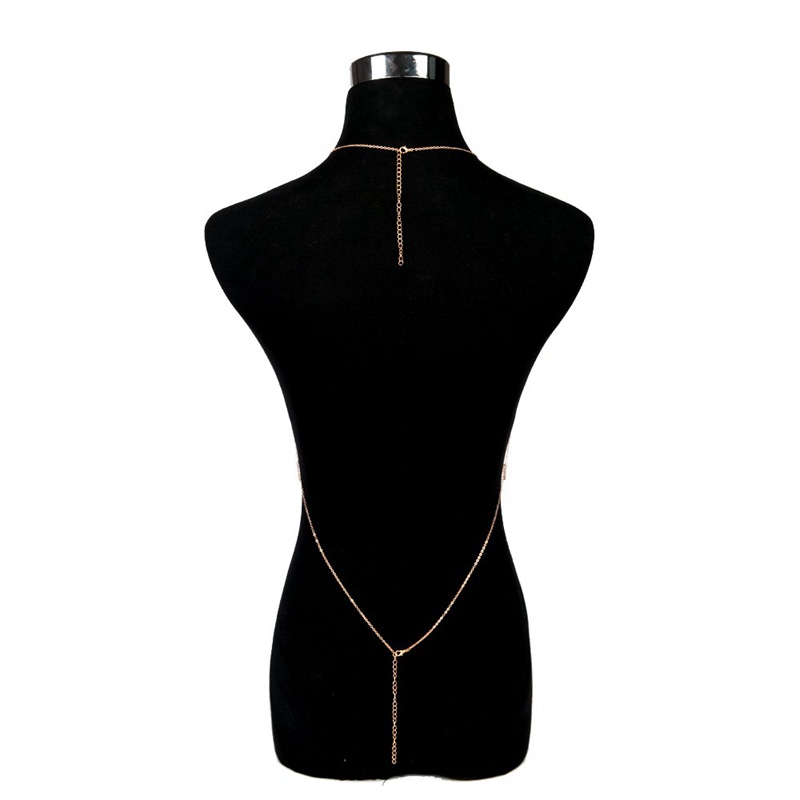 Dây Chuyền Body Chain Bikini Dạng Lưới Màu Vàng Cho Nữ