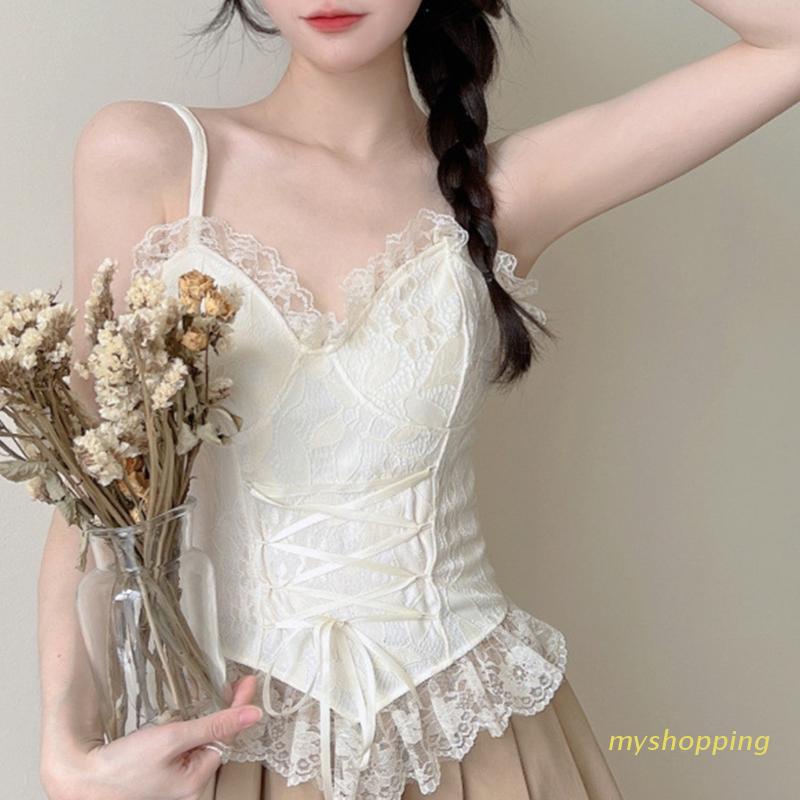 Áo Lót Hai Dây Phối Ren Hở Lưng Phong Cách Cổ Điển Quyến Rũ Dành Cho Nữ