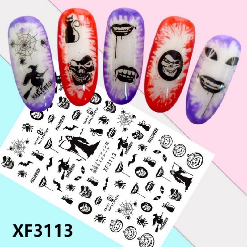 sticker 3d halloween mẫu mới dán móng tay nail