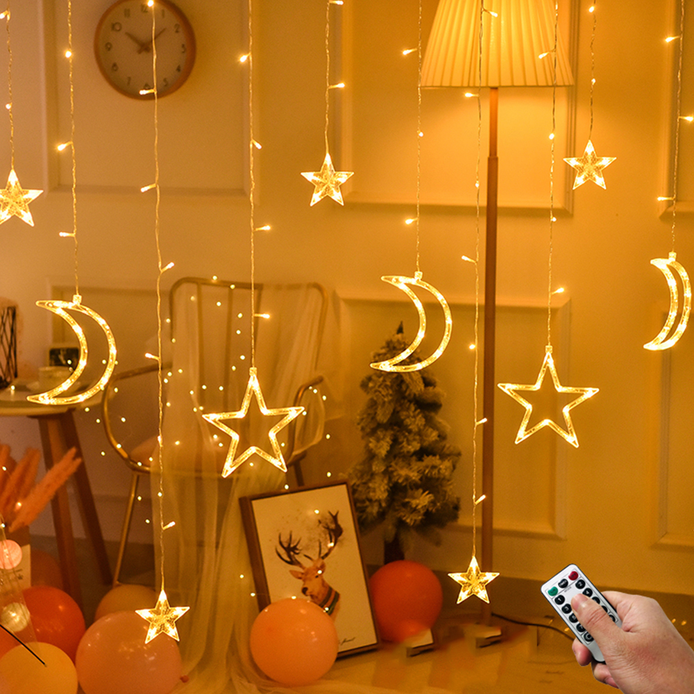 Dây Đèn Led Trang Trí rèm cửa sổ Có Điều Khiển Từ Xa