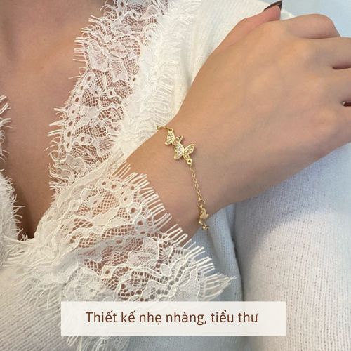Lắc tay nữ tình bạn mặt bướm xinh xắn Her Accessories T16