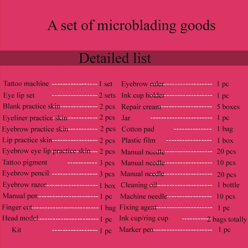 【🛒🛒🛒】 Trang điểm bán vĩnh viễn Dụng cụ xăm lông mày Bộ dành cho người mới bắt đầu Gói máy hướng dẫn Người mới làm nghề Xăm hình Bắt đầu Dụng cụ xăm hình Trọn bộ dụng cụ xăm hình không cần Studio cung cấp