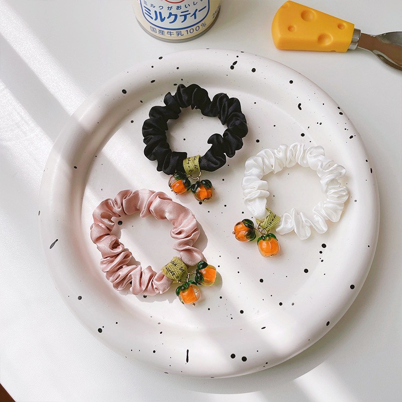 Dây Buộc Tóc Vải Scrunchies Quả Siêu Hot Trend