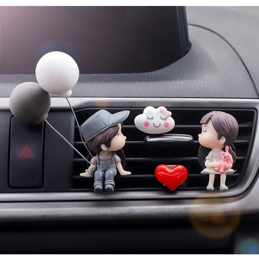 Kẹp khuếch tán tinh dầu hình búp bê hoạt hình dễ thương ngộ nghĩnh dùng để trang trí xe hơi