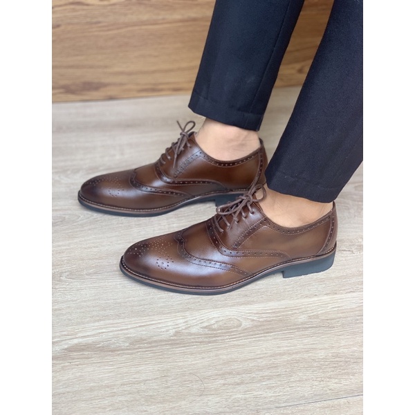 Giầy Tây Oxford Da Bò - Bảo Hành 12 Tháng