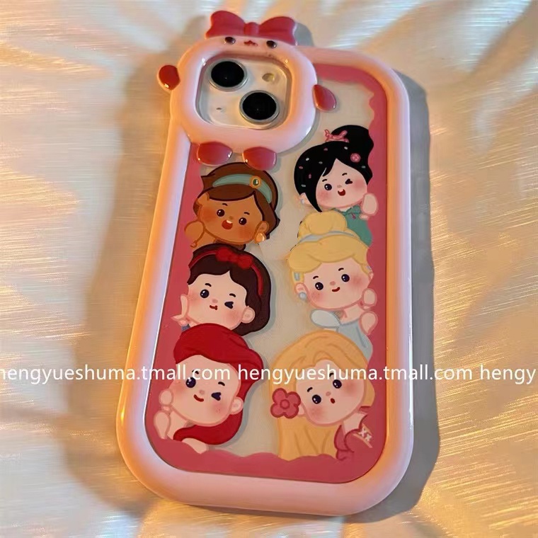 Ốp Điện Thoại Dẻo Trong Suốt Họa Tiết Hoạt Hình Cô Gái Dễ Thương Chống Sốc Cho iPhone 13 12 11 Pro Max