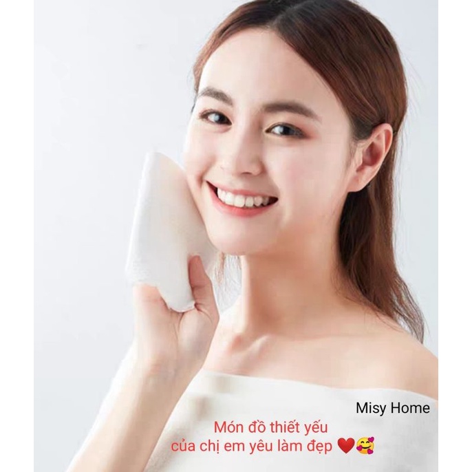 [ HOT Hàng Mới Về] Khăn lau mặt kiêm bông tẩy trang dạng cuộn HATSU dùng 1 lần Misy Home 45 khăn