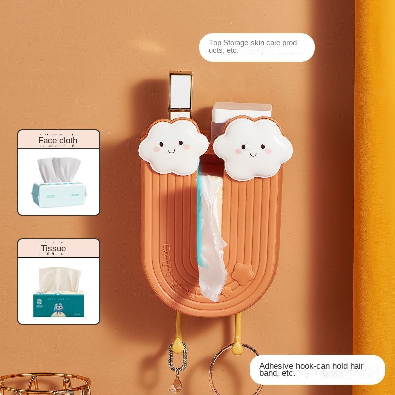 Hộp Đựng Khăn Giấy Gắn Tường Không Cần Khoan Hình Cầu Vồng Dễ Thương Sáng Tạo Cho Phòng Khách/ Phòng Ngủ/ Nhà Vệ Sinh/ Nhà Bếp