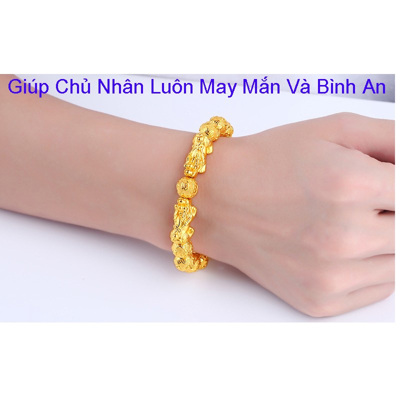 [ Giảm Giá Sốc ]- Vòng Tay Tỳ Hưu Mạ Vàng 24k - Tặng Vuocher Luận Giải Bát Tự