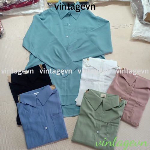 {vintagevn} Áo sơ mi nữ cổ polo dáng dấu quần 2021 FREESHIP 50K A,033 | BigBuy360 - bigbuy360.vn