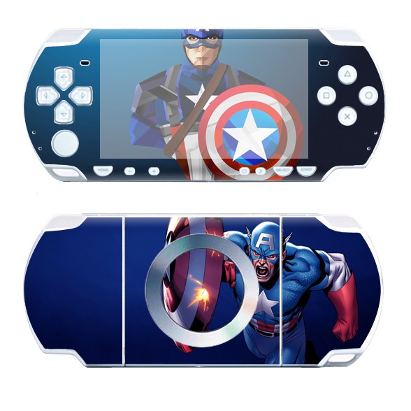 Sticker Dán Máy Chơi Game Cầm Tay Psp 2000 Hình Captain America Avengers