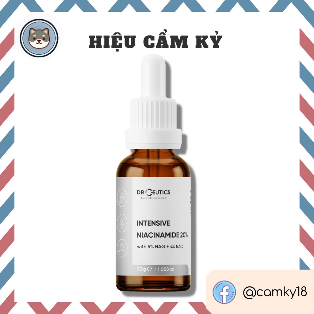 Tinh chất Niacinamide DrCeutics Intensive Niacinamide 20% Mờ Thâm Sáng Da 30ml | 100ml (Ceutics)