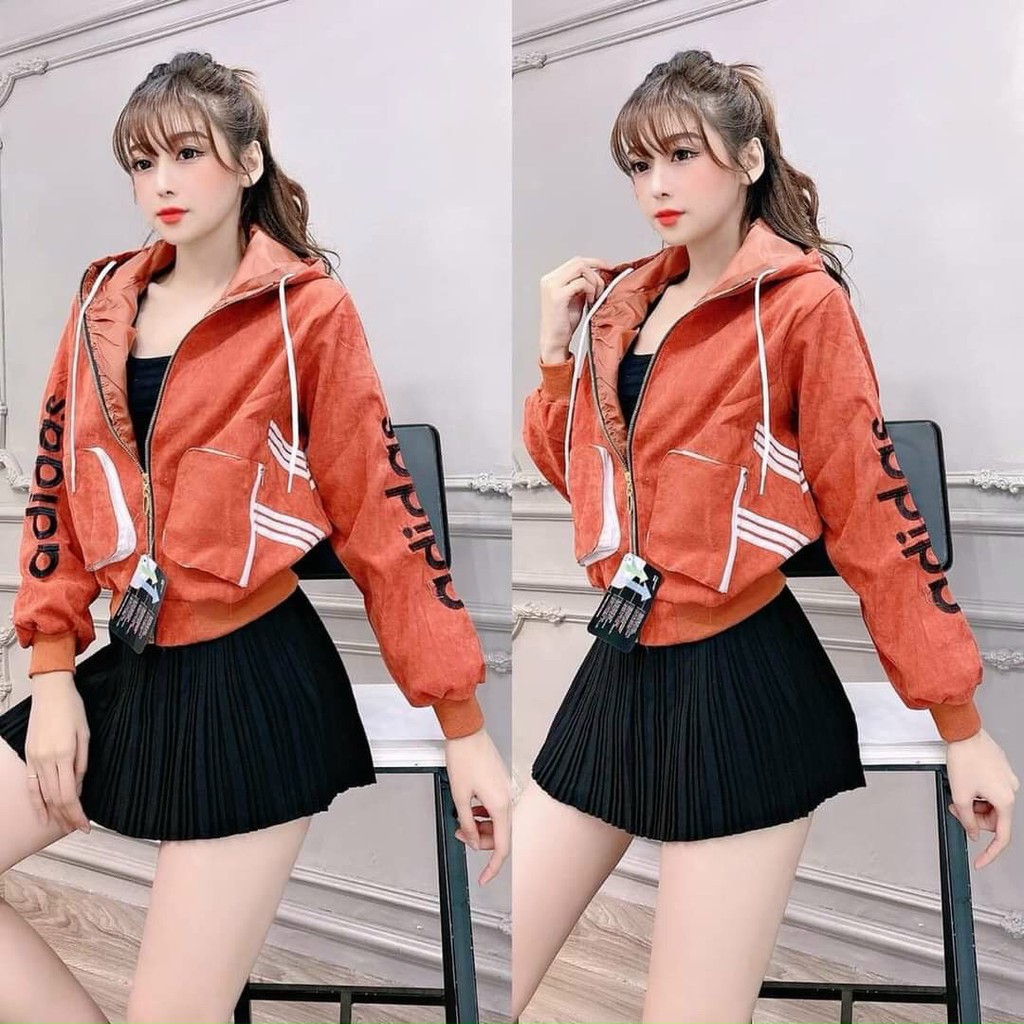 Áo khoác nữ Áo khoác nữ gió dù 2 lớp chống nắng phối viền sọc túi ngang ngộ nghĩnh-dễ thương | BigBuy360 - bigbuy360.vn