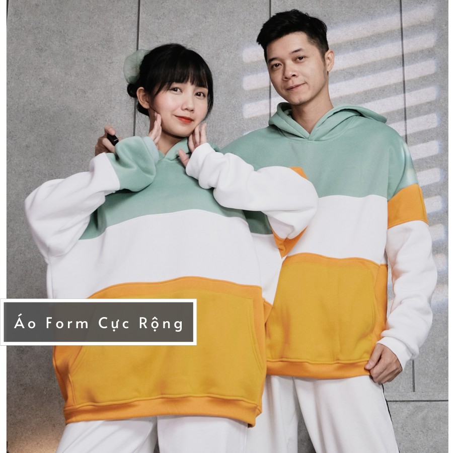 Áo Hoodie Nam Nữ Form Rộng Chất Nỉ Bông Cao Cấp Thiết Kế Mũ To Lớn 3 Màu Nổi Bật Cam Xanh Trắng Đen Thương Hiệu GUF | BigBuy360 - bigbuy360.vn