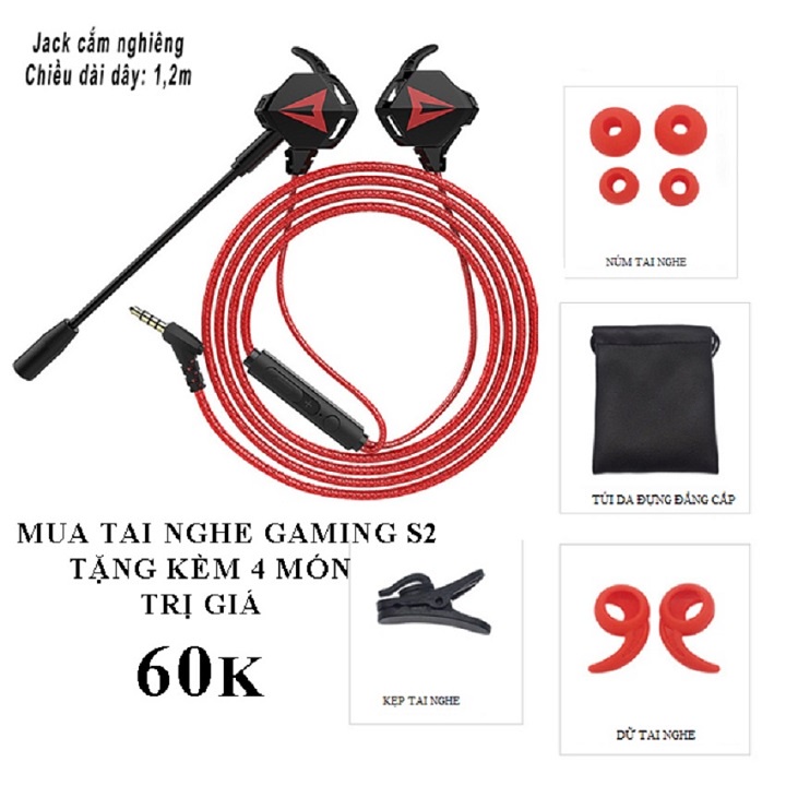 Tai nghe Gaming có mic rời S2 chính hãng SD DESIGN chuyên dùng cho game thủ PC PUBG/ROS/FreeFire, chân Jack cắm 3.5mm