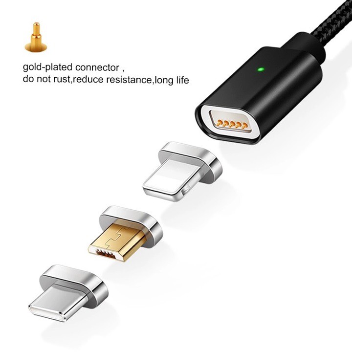 Cáp Sạc Hít Nam Châm 2.4A Elough E04 2in1 Lightning Và MicroUSB Chính Hãng Phân Phối