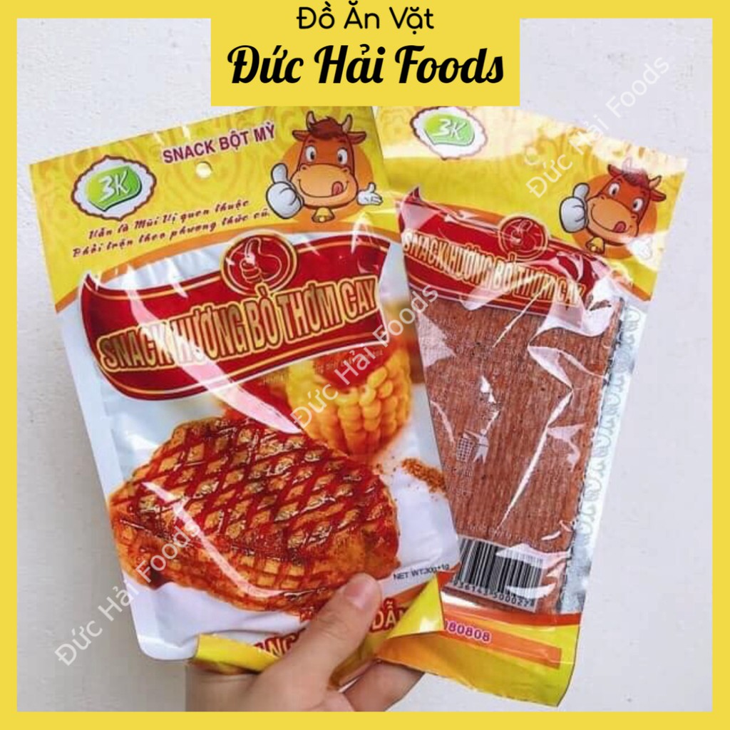 Snack Bò Miếng Thơm Cay, 1 Gói Bim Bim Cay Hương Bò Gói 30g