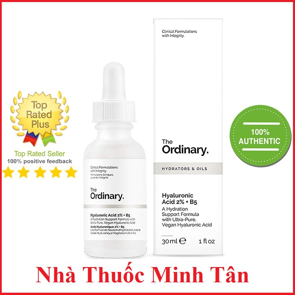 Serum Cấp Ẩm Chuyên Sâu, Phục Hồi Da Hư Tổn Hyaluronic 2% + B5 The Ordinary