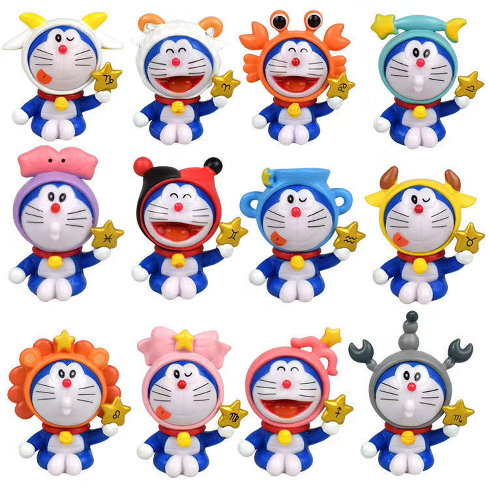 Set 12 Mô Hình Đồ Chơi Nhân Vật Hoạt Hình Doraemon