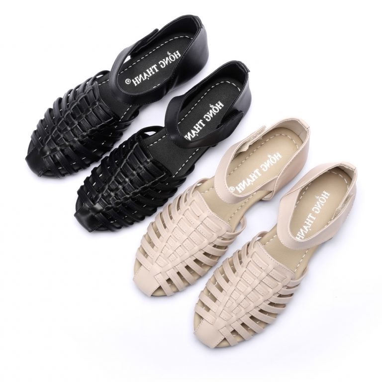 HỒNG THẠNH - Sandal Bít Mũi Da Thật Quai Đan Thủ Công  - 5477