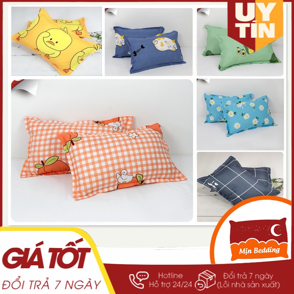 Vỏ Gối Nằm 45x65cm cùng một màu với ga trải giường Cotton Poly trong bộ ga khách đặt