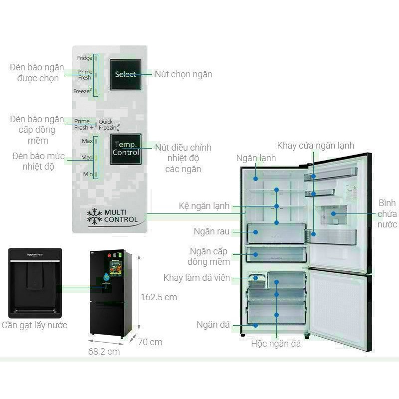 Tủ lạnh Panasonic inverter 368 lít NR-BX410WKVN.MODEL2020.NEW