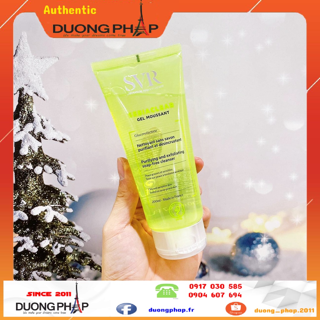 Gel rửa mặt Sebiaclear Gluconolactone 200ml cho da dầu mụn