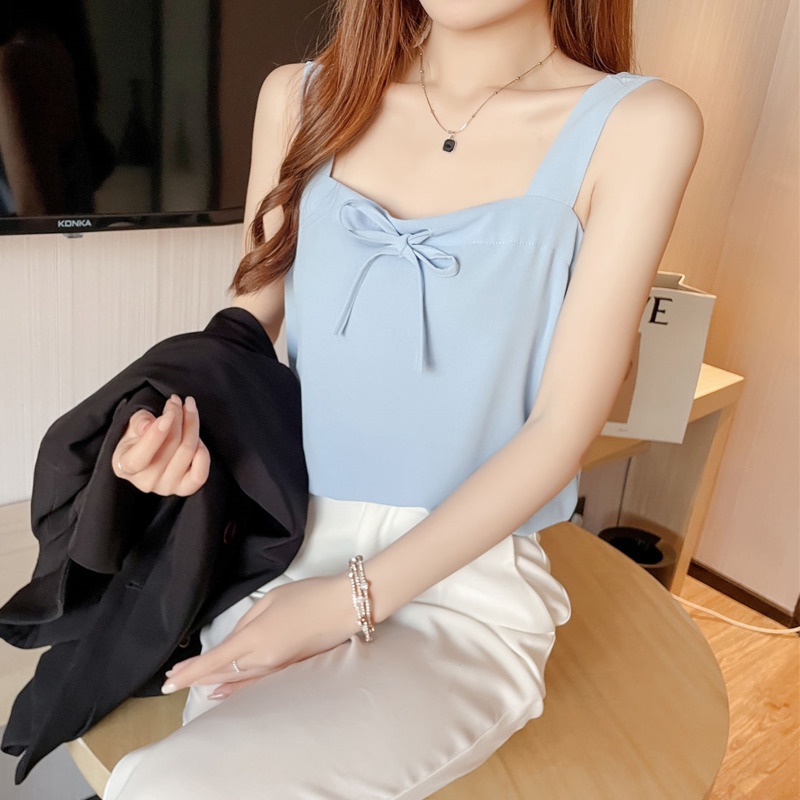 Áo Voan Không Tay Màu Sắc Đơn Giản 165277 Áo Camisole Kiểu Dáng Đơn Giản Hợp Thời Trang Dễ Phối Đồ Cho Nữ