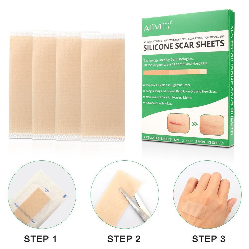 Set 4 miếng dán loại bỏ sẹo ALIVER y tế silicone gel phục hồi làn da M4N1
