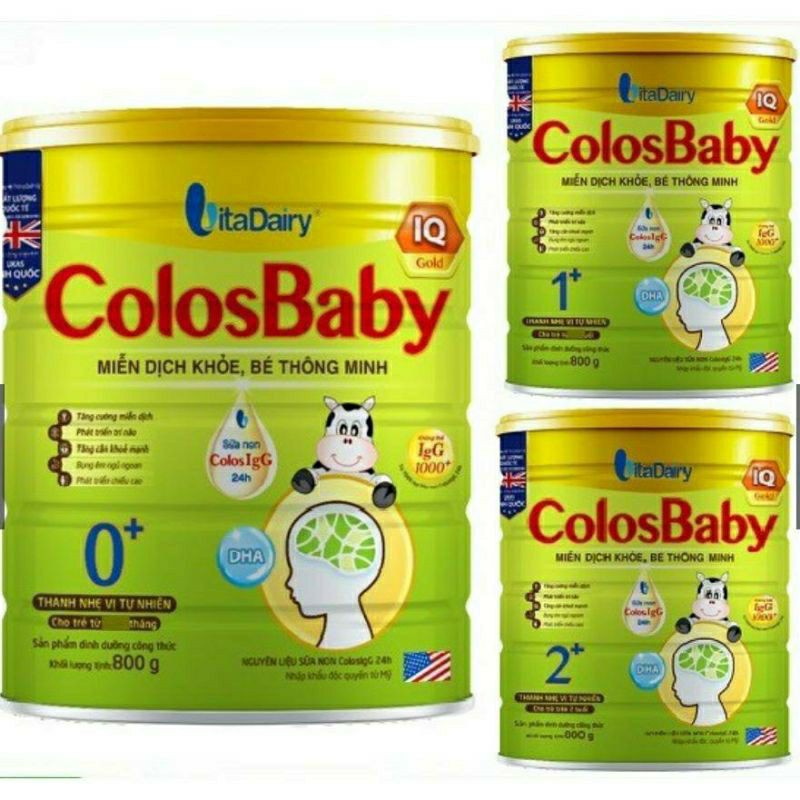 [Mã 267FMCGSALE giảm 8% đơn 500K] Sữa Bột Colosbaby IQ 800g IGG1000 các số