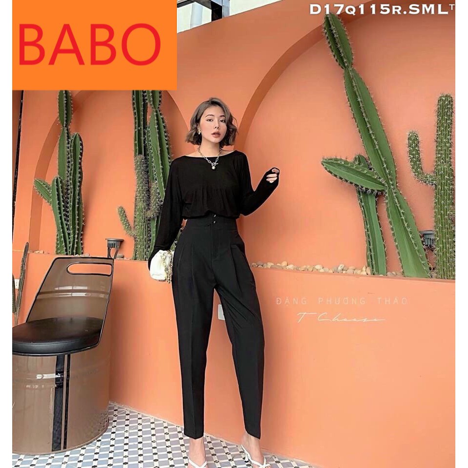 [ FREESHIP ] QUẦN BAGGY TÂY NỮ LƯNG CAO 2 NÚT CHÍT LY CAO CẤP BABO-NL09