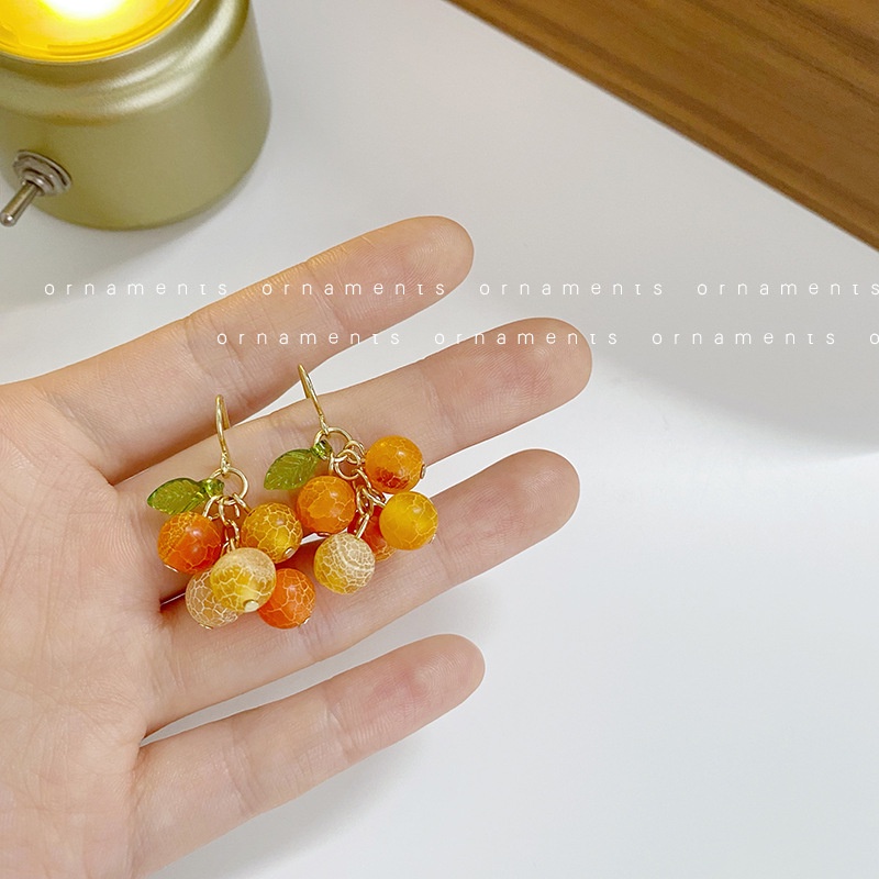 [Hàng Mới Về] Bông Tai Hình Trái Cây Màu Cam Phong Cách Ý Thời Trang Mùa Hè Sáng Tạo