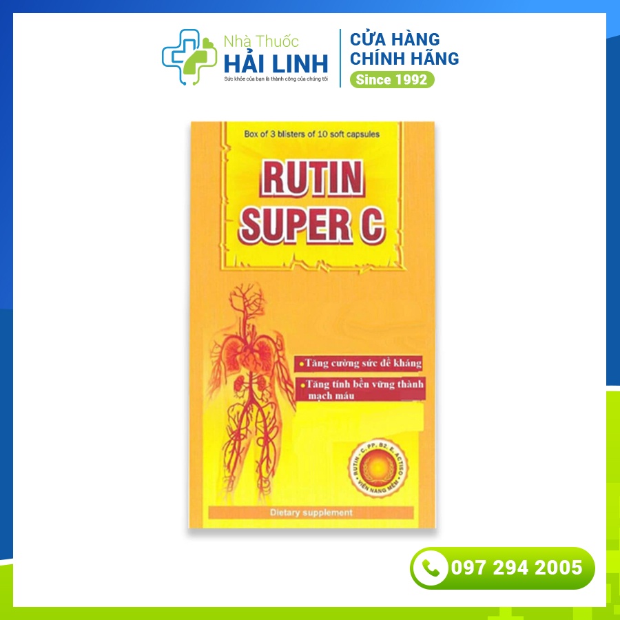 🔱  Rutin Supper C - Tăng khả năng dẻo dai và Đàn hồi cho hệ thống mạch máu