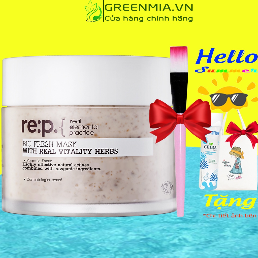 Mặt Nạ Đất Sét Re:p Tinh Chất Hoa Hồng Dưỡng Trắng Da RE:P BIO FRESH MASK WITH REAL VITALITY HERBS 130G [NHẬP KHẨU]