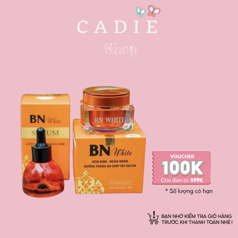 Combo BN WHITE Kem Face + Serum