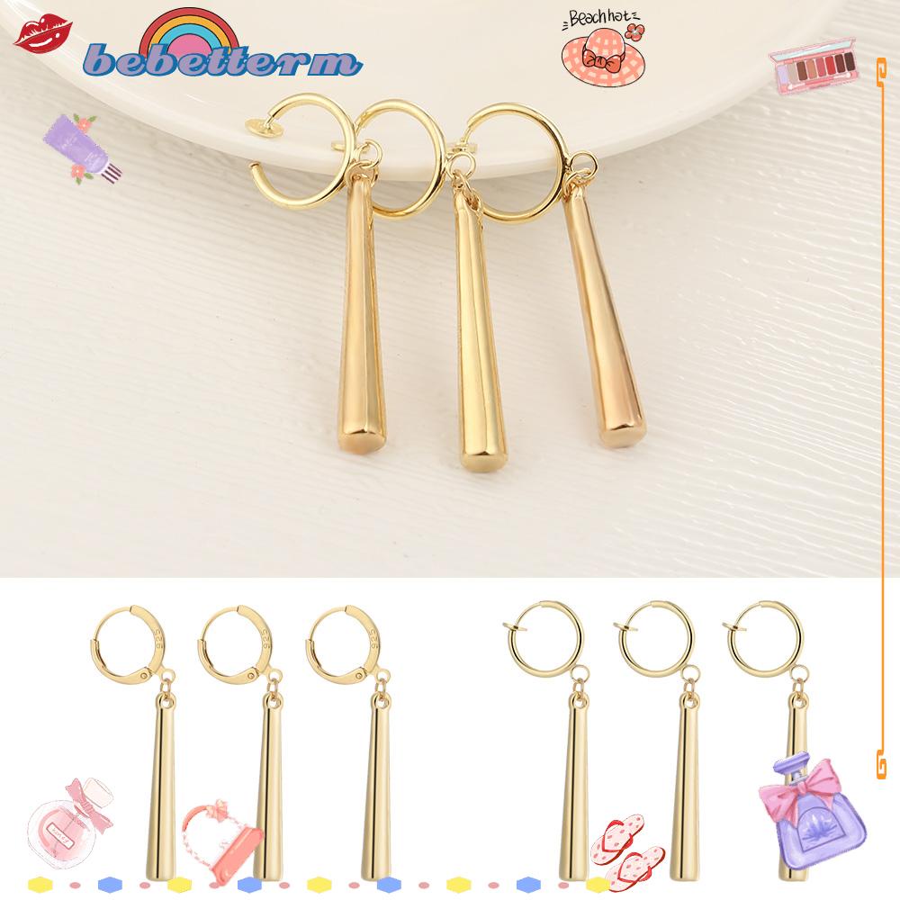 BEBETTFORM 3Pcs Electroplating Ear Alloy Hook Gold Stud One Piece Without Pierced Pierced Zoro Sauron Earrings Electroplating Accessories