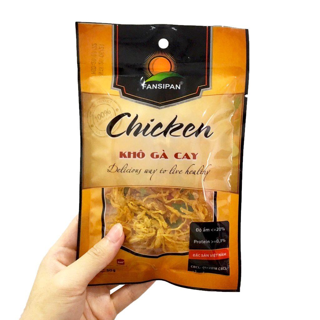 Khô gà lá chanh - Gà khô xé cay Fansipan gói 50g